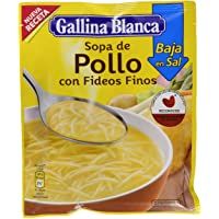 Gallina Blanca - Sopa de Pollo con Fideos Finos Bajo en Sal - 68g - [Pack de 24]